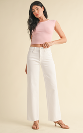 Slim Palazzo Scissor Cut Jean (white)